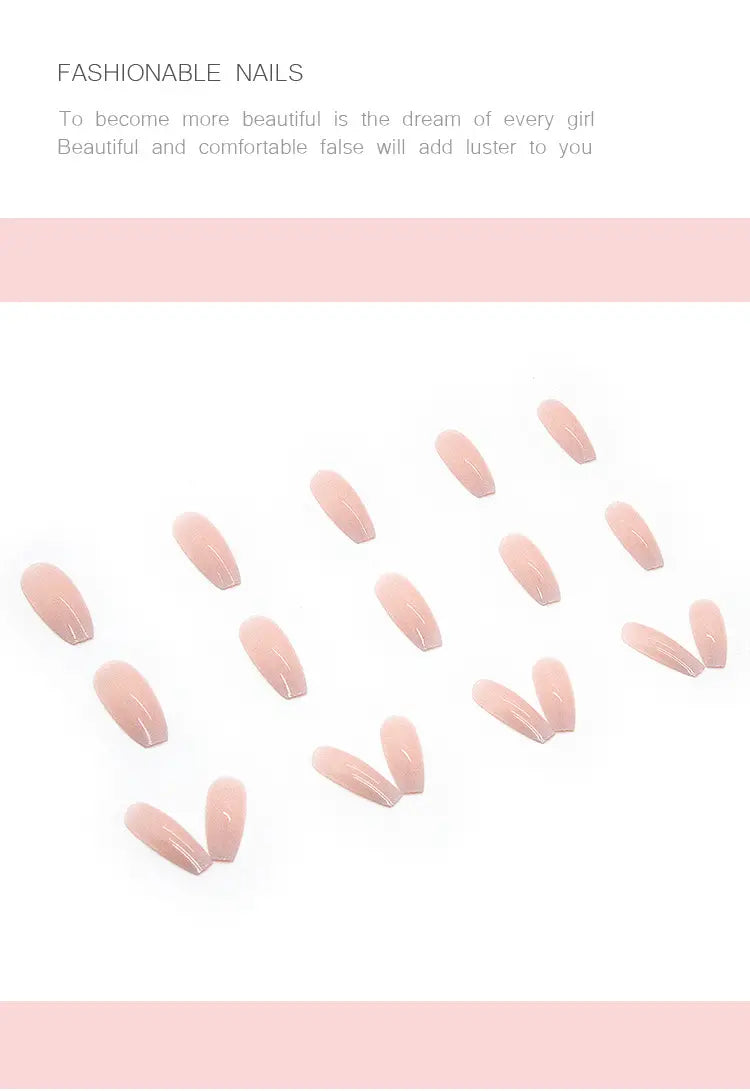 Gradient Long Coffin Press On Acrylic Nails