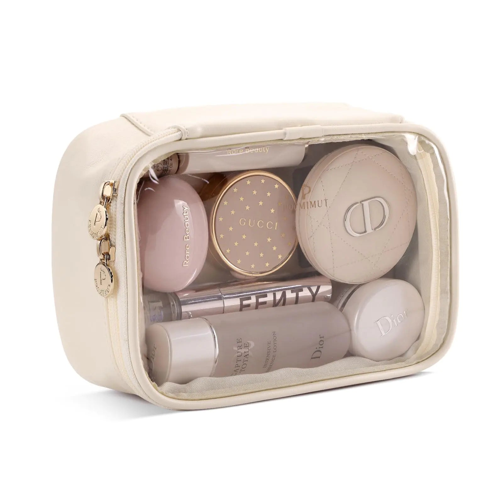 Pocmimut Makeup Bag (Clear/Beige)